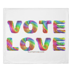 SlipperyJoe vote love equality rainbow-colored fur Duvet Cover