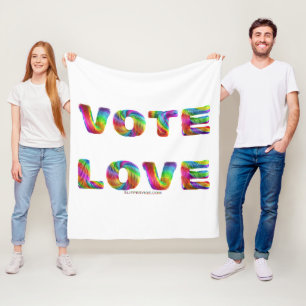 SlipperyJoe vote love equality rainbow-colored fur Fleece Blanket