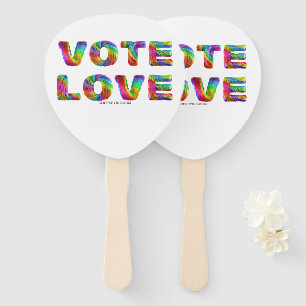 SlipperyJoe vote love equality rainbow-colored fur Hand Fan