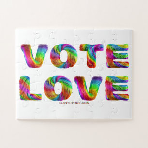 SlipperyJoe vote love equality rainbow-colored fur Jigsaw Puzzle