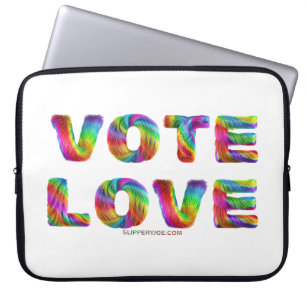 SlipperyJoe vote love equality rainbow-colored fur Laptop Sleeve