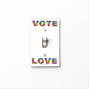 SlipperyJoe vote love equality rainbow-colored fur Light Switch Cover