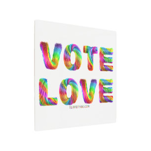 SlipperyJoe vote love equality rainbow-colored fur Metal Print