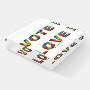 SlipperyJoe vote love equality rainbow-colored fur Paperweight