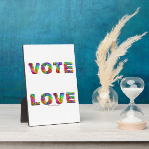 SlipperyJoe vote love equality rainbow-colored fur Plaque