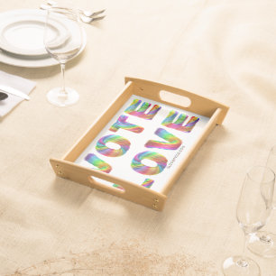 SlipperyJoe vote love equality rainbow-colored fur Serving Tray