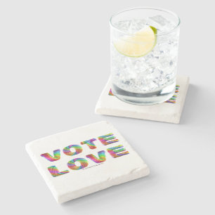 SlipperyJoe vote love equality rainbow-colored fur Stone Coaster