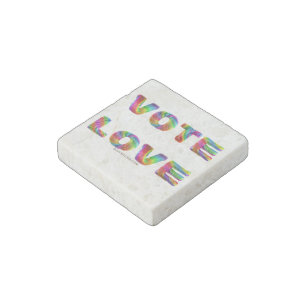 SlipperyJoe vote love equality rainbow-colored fur Stone Magnet