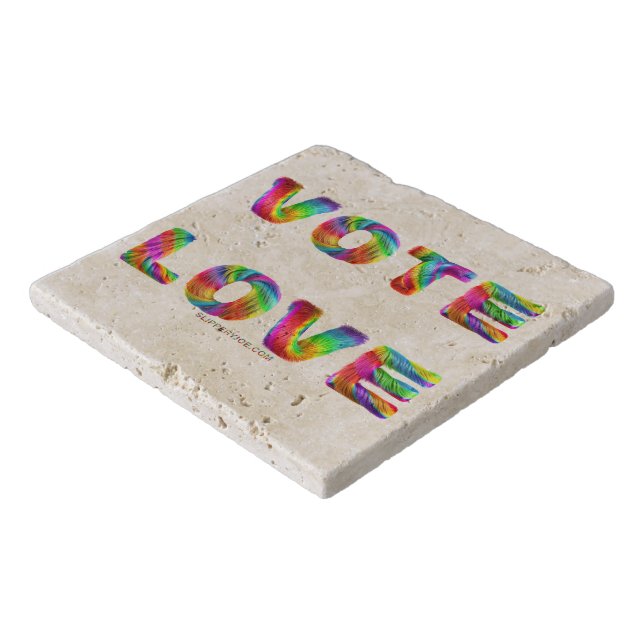 SlipperyJoe vote love equality rainbow-colored fur Trivet (Corner)