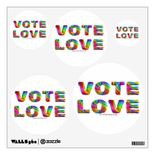 SlipperyJoe vote love equality rainbow-colored fur Wall Decal