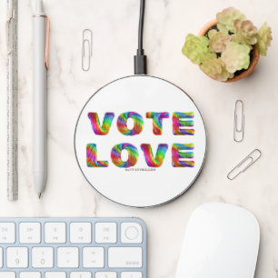SlipperyJoe vote love equality rainbow-colored fur Wireless Charger