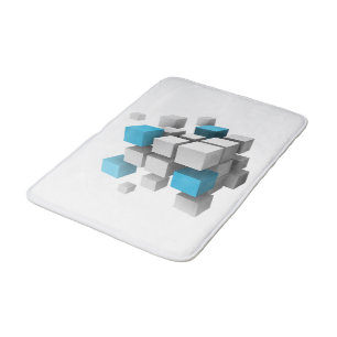 SlipperyJoe's 3D cubes captivating arrangement thr Bath Mat