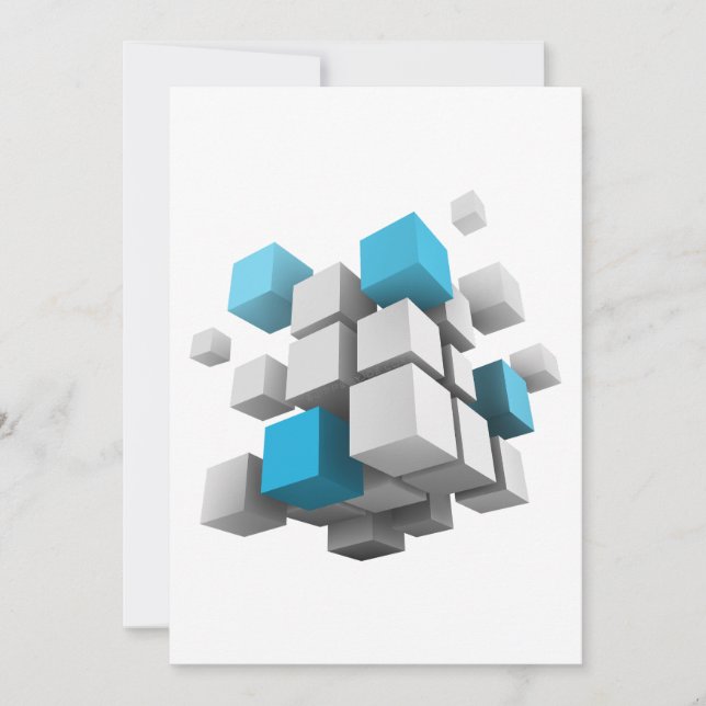 SlipperyJoe's 3D cubes captivating arrangement thr Holiday Card (Front)