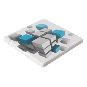 SlipperyJoe's 3D cubes captivating arrangement thr Trivet