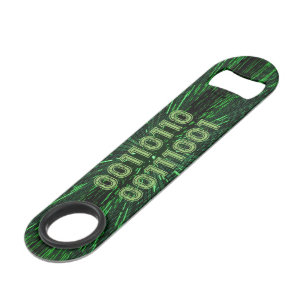 SlipperyJoe's 69 binary code vibrant green compute Bar Key