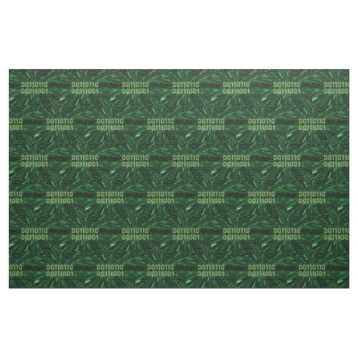 SlipperyJoe's 69 binary code vibrant green compute Fabric