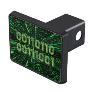 SlipperyJoe's 69 binary code vibrant green compute Hitch Cover