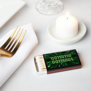 SlipperyJoe's 69 binary code vibrant green compute Matchboxes