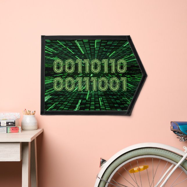 SlipperyJoe's 69 binary code vibrant green compute Pennant (Insitu 2)