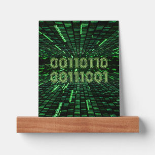 SlipperyJoe's 69 binary code vibrant green compute Picture Ledge