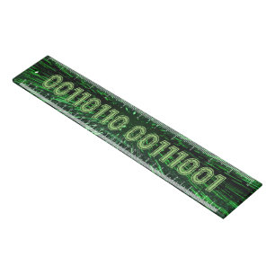 SlipperyJoe's 69 binary code vibrant green compute Ruler