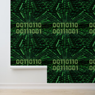 SlipperyJoe's 69 binary code vibrant green compute Wallpaper