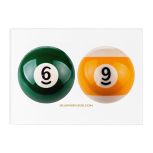 SlipperyJoe's 69 hard pool table two billiard ball Acrylic Print