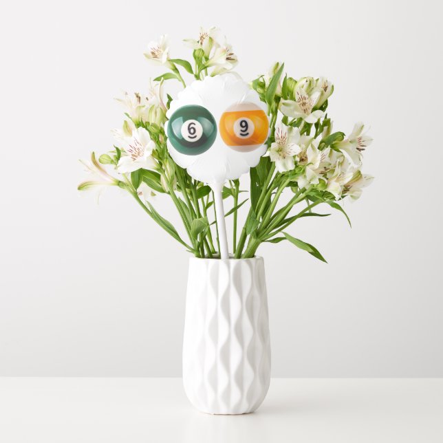 SlipperyJoe's 69 hard pool table two billiard ball Balloon (Vase)