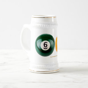SlipperyJoe's 69 hard pool table two billiard ball Beer Stein