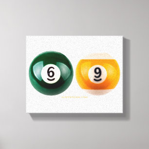 SlipperyJoe's 69 hard pool table two billiard ball Canvas Print