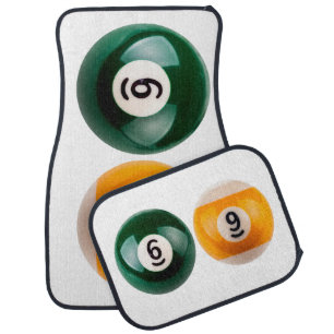 SlipperyJoe's 69 hard pool table two billiard ball Car Floor Mat