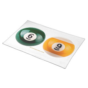 SlipperyJoe's 69 hard pool table two billiard ball Cloth Placemat