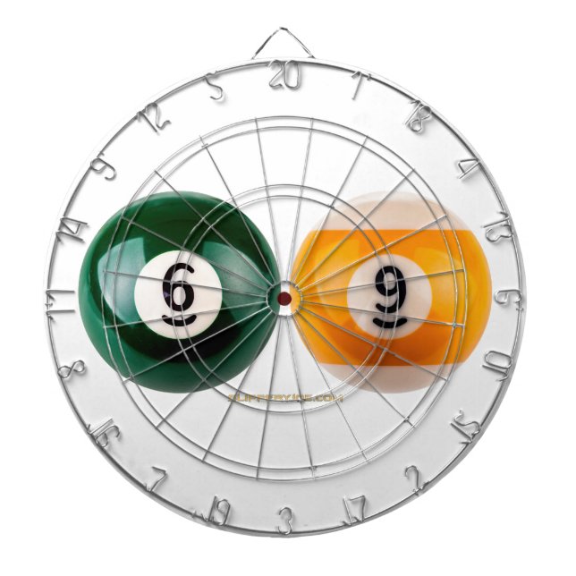 SlipperyJoe's 69 hard pool table two billiard ball Dart Board (Front)