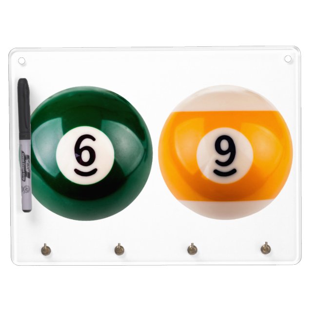 SlipperyJoe's 69 hard pool table two billiard ball Dry Erase Board With Keychain Holder (Front)