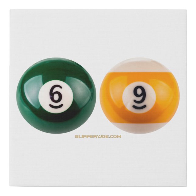 SlipperyJoe's 69 hard pool table two billiard ball Faux Canvas Print (Front)