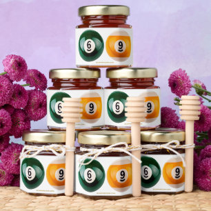 SlipperyJoe's 69 hard pool table two billiard ball Honey Jar Favors