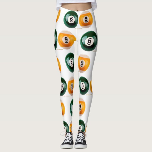SlipperyJoe's 69 hard pool table two billiard ball Leggings (Front)