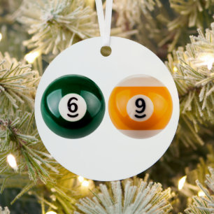 SlipperyJoe's 69 hard pool table two billiard ball Metal Ornament