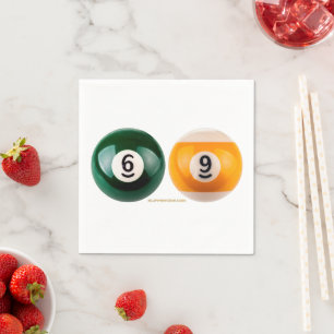 SlipperyJoe's 69 hard pool table two billiard ball Napkins