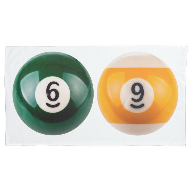 SlipperyJoe's 69 hard pool table two billiard ball Pillow Case (Front)
