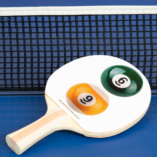 SlipperyJoe's 69 hard pool table two billiard ball Ping Pong Paddle (Insitu)