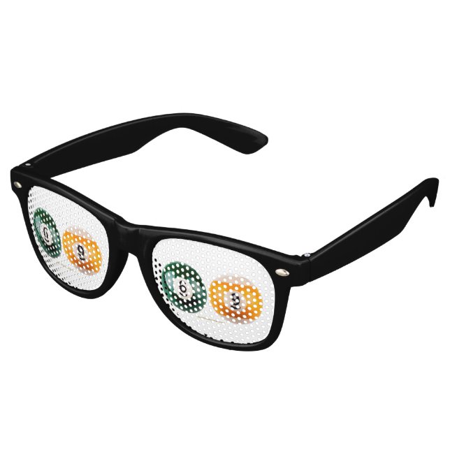 SlipperyJoe's 69 hard pool table two billiard ball Retro Sunglasses (Angled)