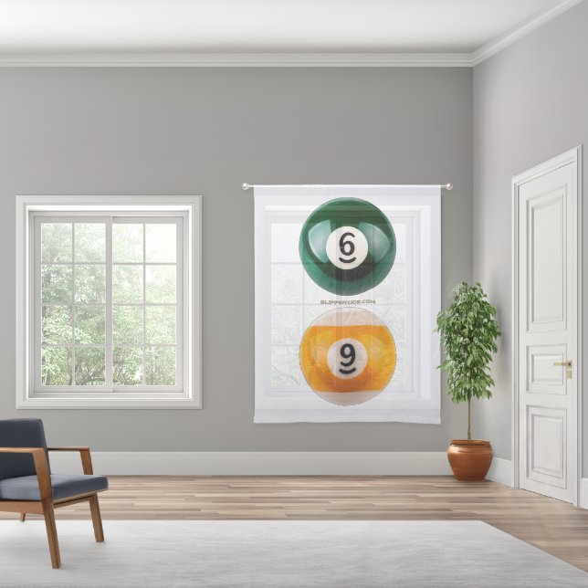 SlipperyJoe's 69 hard pool table two billiard ball Sheer Curtains (Wide)
