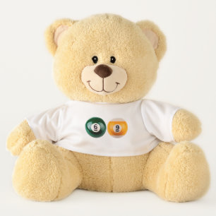 SlipperyJoe's 69 hard pool table two billiard ball Teddy Bear