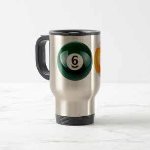 SlipperyJoe's 69 hard pool table two billiard ball Travel Mug