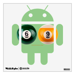 SlipperyJoe's 69 hard pool table two billiard ball Wall Decal