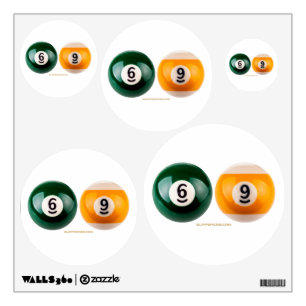 SlipperyJoe's 69 hard pool table two billiard ball Wall Decal