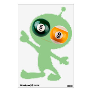 SlipperyJoe's 69 hard pool table two billiard ball Wall Decal
