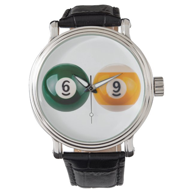 SlipperyJoe's 69 hard pool table two billiard ball Watch (Front)