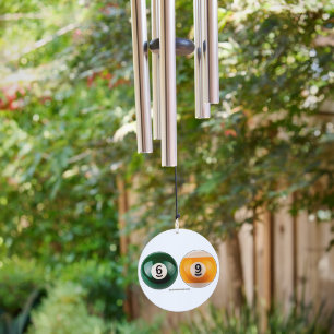 SlipperyJoe's 69 hard pool table two billiard ball Wind Chime